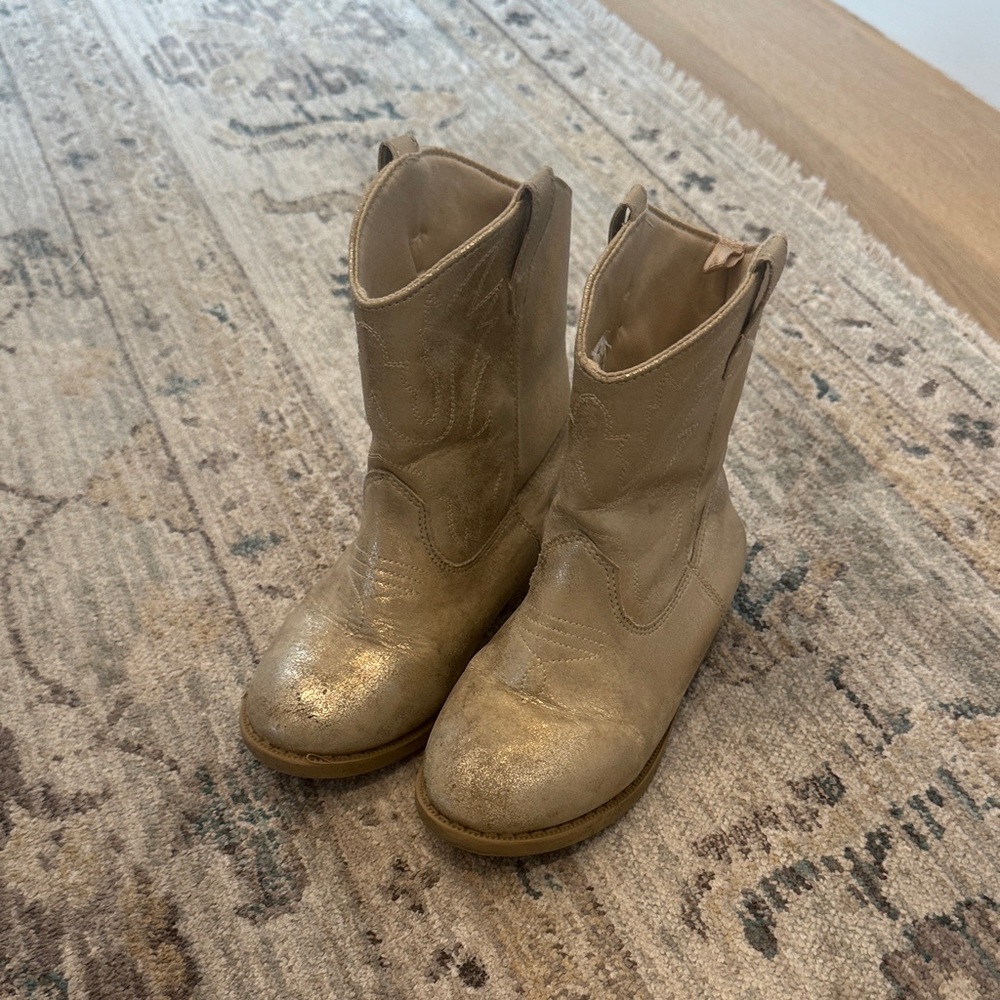 Girls Gold Cowboy Boots
